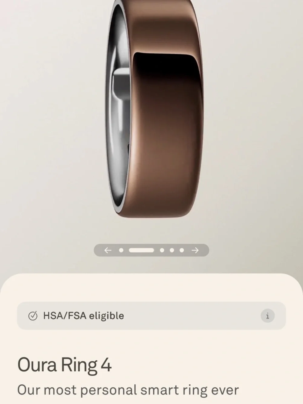 Oura Ring 4 Brown with Silver Inner